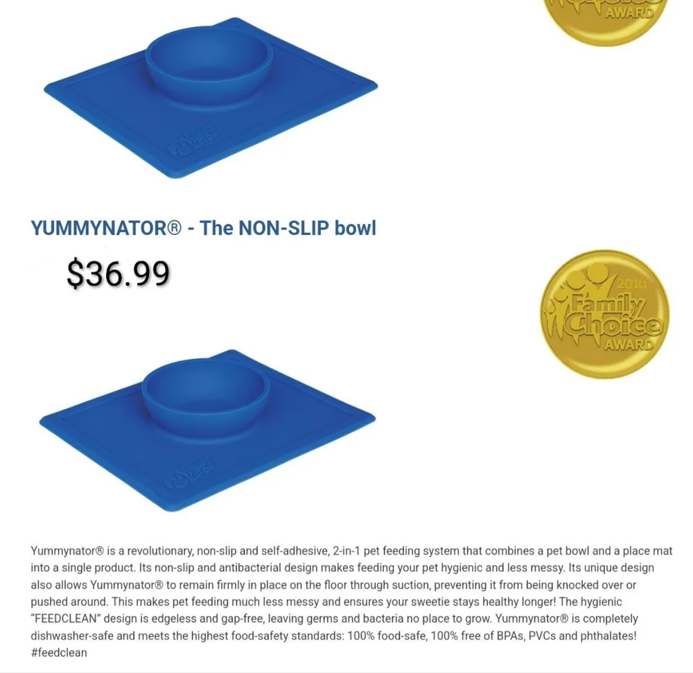 'YUMMY NATOR' 2-IN-1 FEED-CLEAN PET FEEDING BOWL & MAT